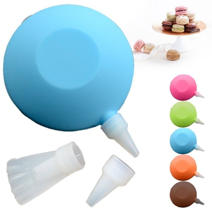 1 X New Silicone Macaron Cake Decomax Decorating Pen +3 Nozzles Set Kit Baking Tool