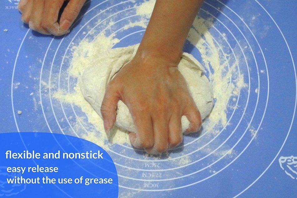 BakingMate | Food Grade Nonstick 19 x 16 Inches Silicone Baking Mat with Measurements | Superb for Rolling Dough... N5