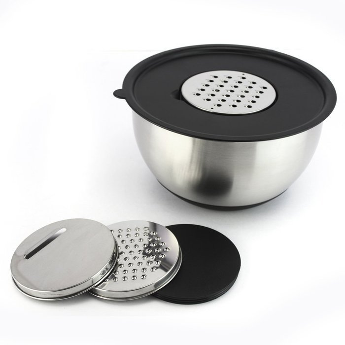 Stainless Steel Mixing Bowl | Silicone Non-Slip Base - Lightweight & Perfect Size For All Mixing, Prepping & Serving... N4