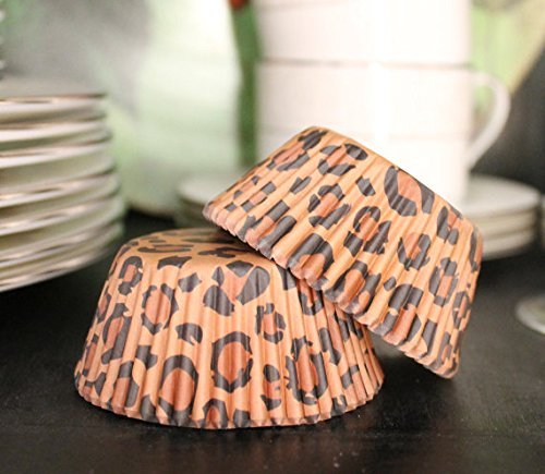 Brown Cheetah Print Standard Size Cupcake Liners | 25 pcs. N2