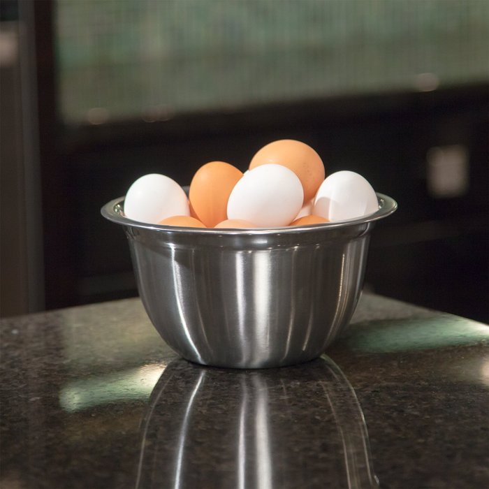 McSunley 719 Medium Brushed Stainless Steel Prep N Cook Euro Style Mixing Bowl, 5 quart, Metallic N2