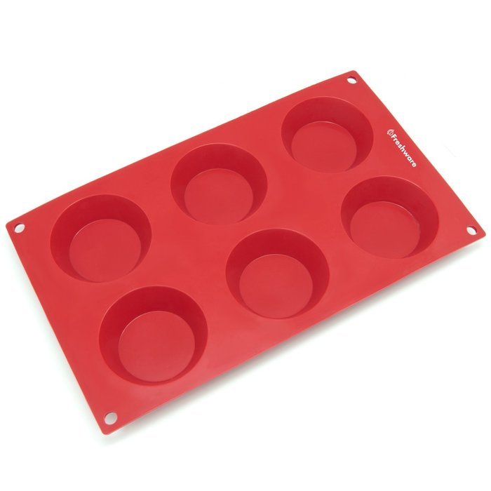 Freshware SM-103RD 15-Cavity Petite Silicone Mold for Homemade Tart, Quiche, Pastry, Cake, Pie, Pudding, Jello... N8