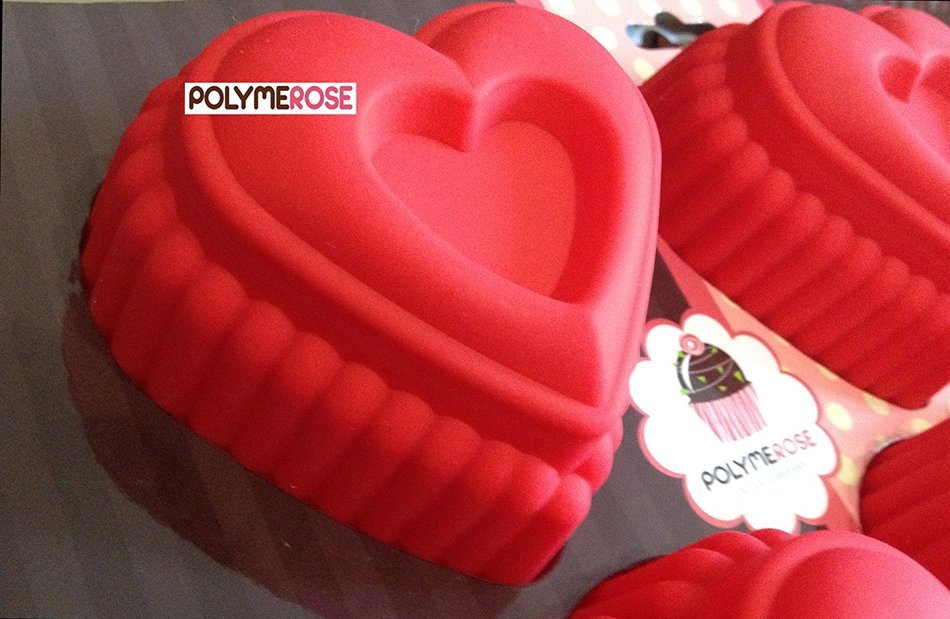 Polymerose 6 Cavity Silicone HEARTS Cake Baking Pan N5