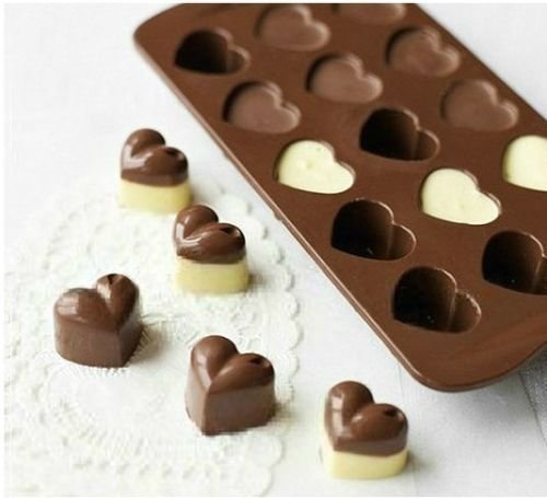 1Pcs Silicone Heart Chocolate Molds Jelly Ice Molds Cake Mould Bakeware
