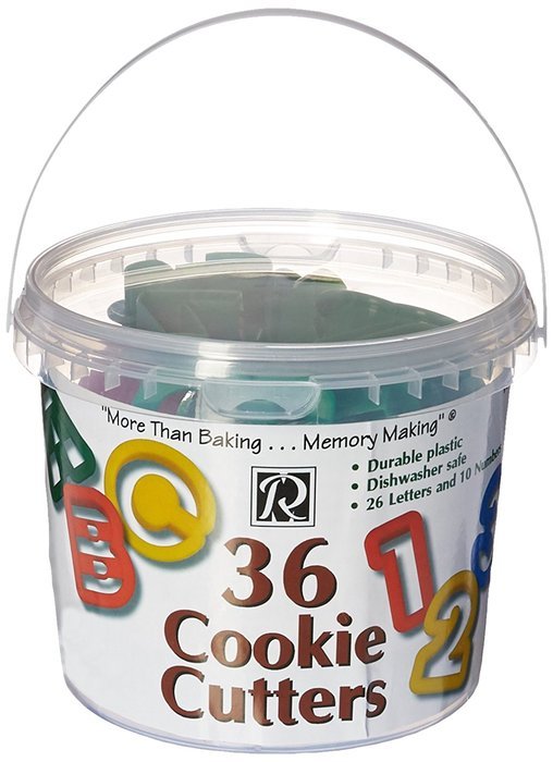 R & M Industries Plastic Alphabet/Numbers Cookie Cutter Set, 1.5", Silver