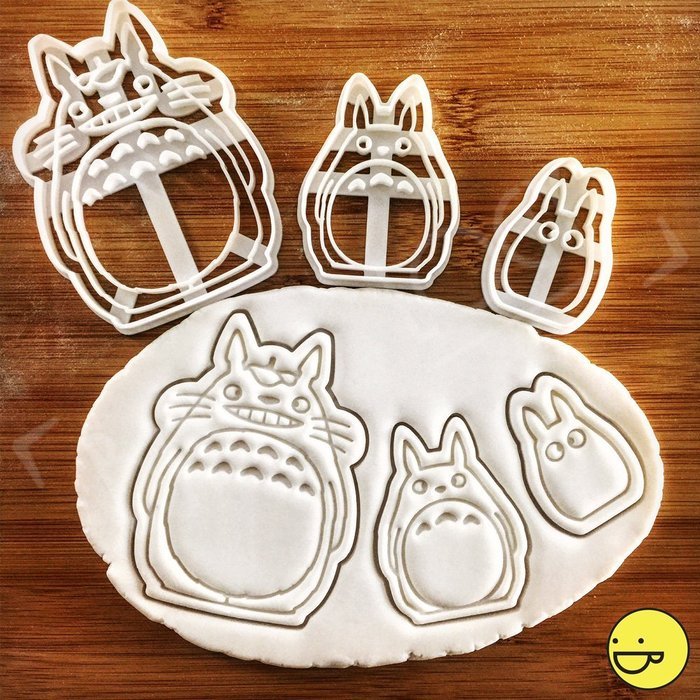 SET of 3 Totoro Inspired Cookie cutters (Totoro, Chu, Chibi): Beautifully detailed classic biscuit cutters!