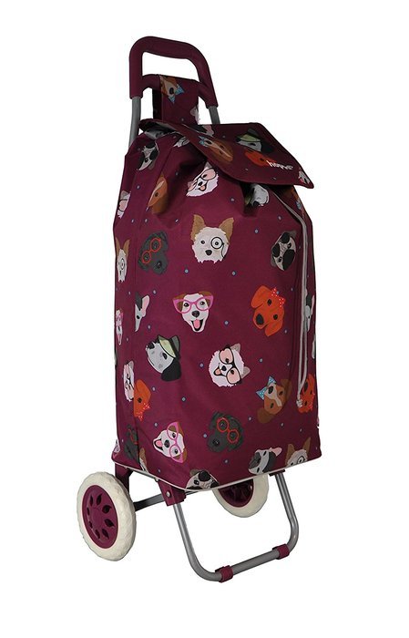 Hoppa 23" Lightweight Wheeled Shopping Trolley, Hard Wearing & Light Weight Polyester Rolling Push Trolley, 47L... N6