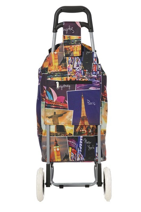 Hoppa 23" Lightweight Wheeled Shopping Trolley, Hard Wearing & Light Weight Polyester Rolling Push Trolley, 47L... N13