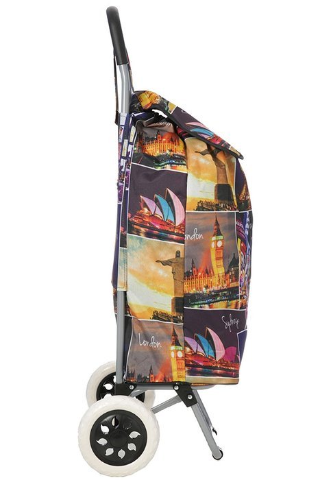 Hoppa 23" Lightweight Wheeled Shopping Trolley, Hard Wearing & Light Weight Polyester Rolling Push Trolley, 47L... N14