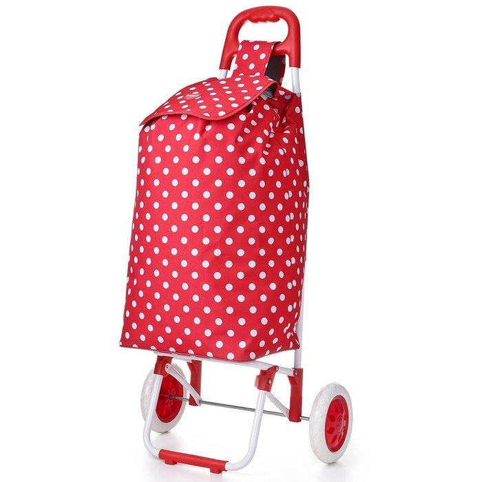 Hoppa 23" Lightweight Wheeled Shopping Trolley, Hard Wearing & Light Weight Polyester Rolling Push Trolley, 47L... N15
