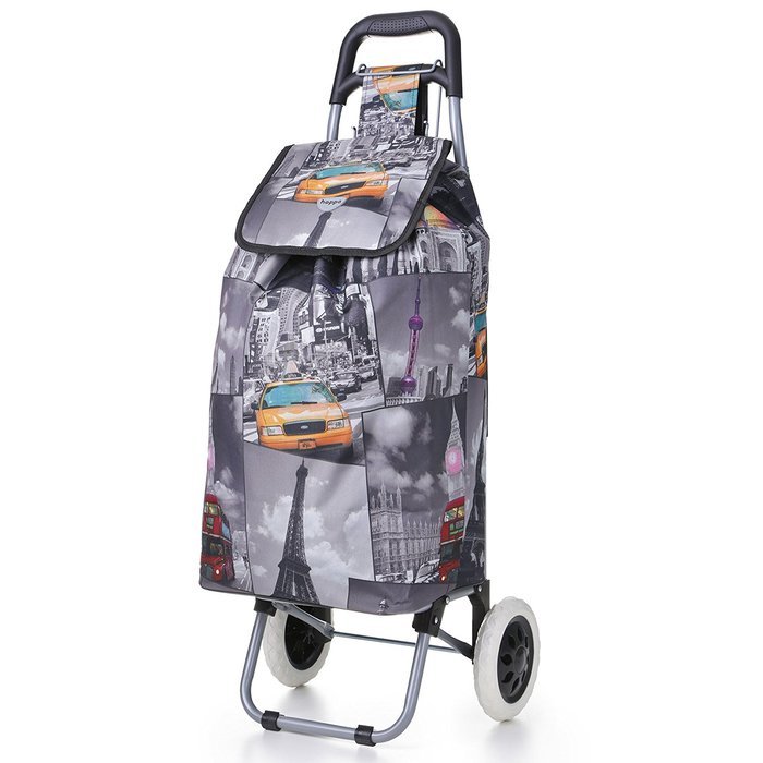 Hoppa 23" Lightweight Wheeled Shopping Trolley, Hard Wearing & Light Weight Polyester Rolling Push Trolley, 47L... N28