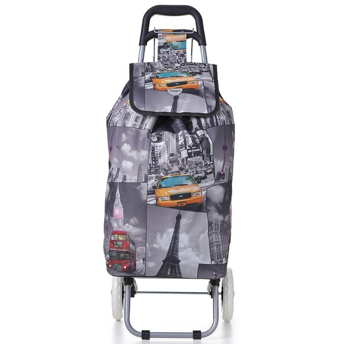 Hoppa 23" Lightweight Wheeled Shopping Trolley, Hard Wearing & Light Weight Polyester Rolling Push Trolley, 47L... N29