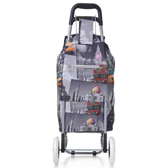 Hoppa 23" Lightweight Wheeled Shopping Trolley, Hard Wearing & Light Weight Polyester Rolling Push Trolley, 47L... N31