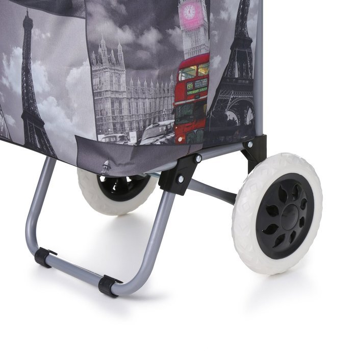Hoppa 23" Lightweight Wheeled Shopping Trolley, Hard Wearing & Light Weight Polyester Rolling Push Trolley, 47L... N32
