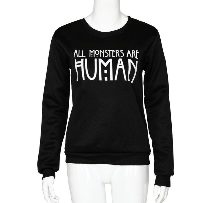 AIMTOPPY Fashion Women Letters Printed Casual Hooded Long Sleeve Sweatshirt Hoodie Coat Outerwear Tops (M, Black)