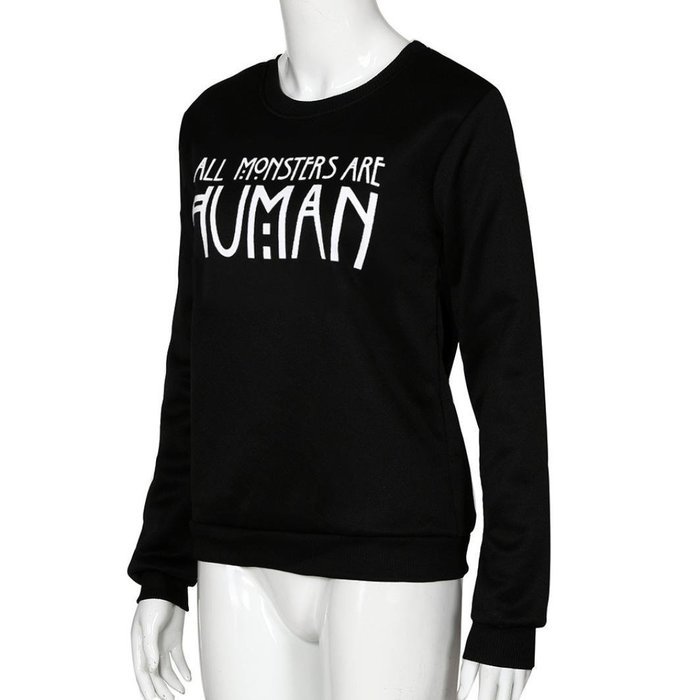 AIMTOPPY Fashion Women Letters Printed Casual Hooded Long Sleeve Sweatshirt Hoodie Coat Outerwear Tops (M, Black) N2