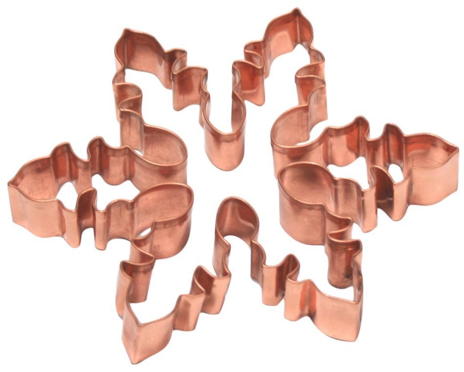 Old River Road Snowflake Art Shape Cookie Cutter, Copper N10