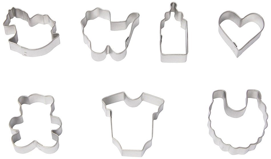 R & M International Set of 8 Darling Mini (1.75") Cookie Cutters - Ideal for Baby Shower Baking and Craft Projects