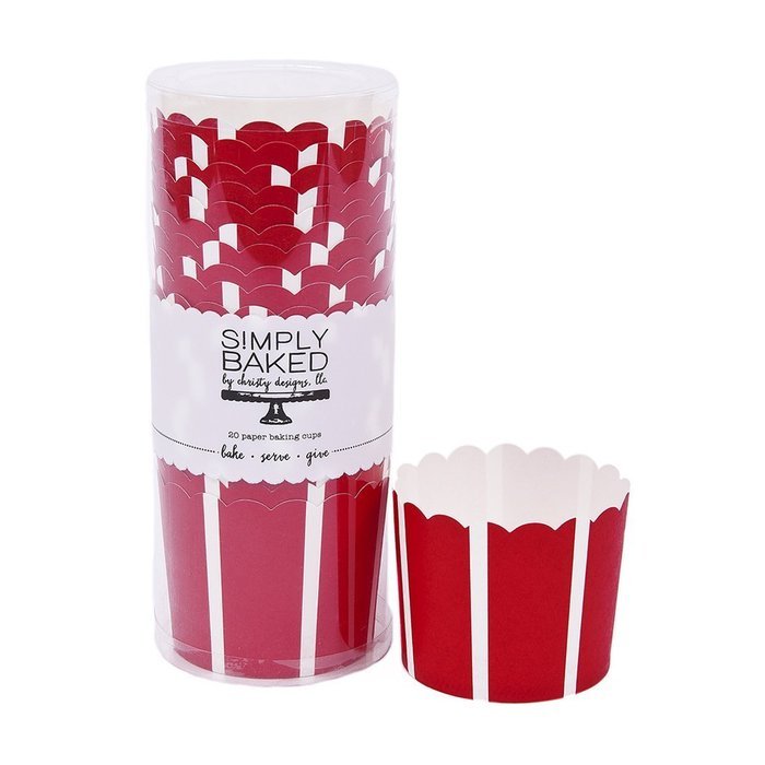 Simply Baked Large Paper Baking Cup, Red, White & Blue, 20-Pack, Entertain with Ease and Style, Serve Cupcakes... N10