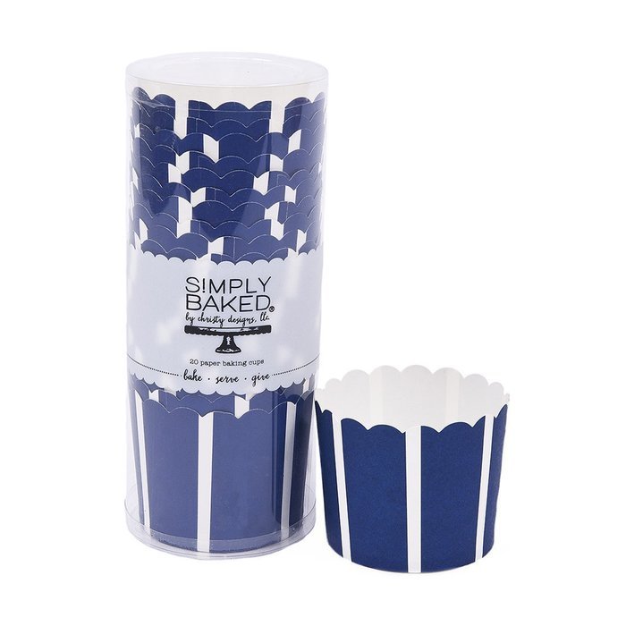 Simply Baked Large Paper Baking Cup, Red, White & Blue, 20-Pack, Entertain with Ease and Style, Serve Cupcakes... N18