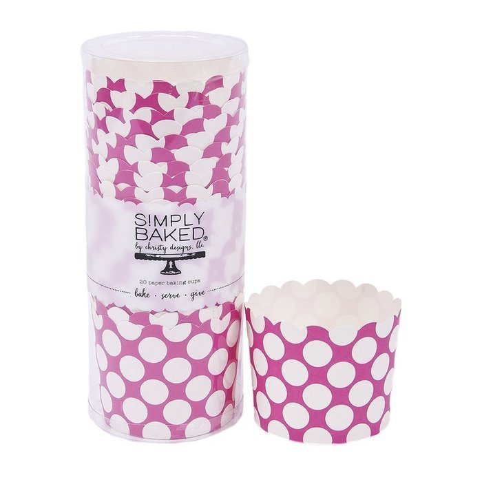 Simply Baked Large Paper Baking Cup, Red, White & Blue, 20-Pack, Entertain with Ease and Style, Serve Cupcakes... N19