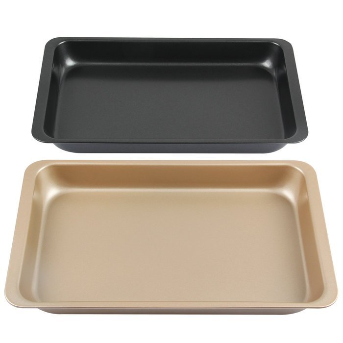 Yilove Nonstick Cookie Pans 11"(Champagne and Black),Set of 2