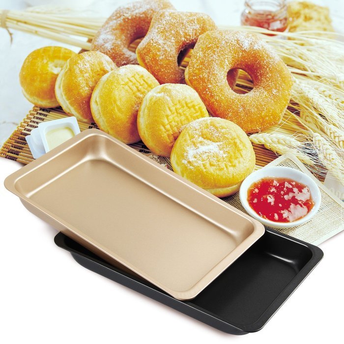 Yilove Nonstick Cookie Pans 11"(Champagne and Black),Set of 2 N2