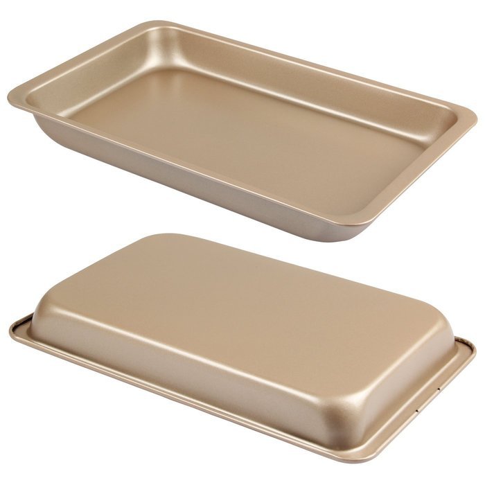 Yilove Nonstick Cookie Pans 11"(Champagne and Black),Set of 2 N5