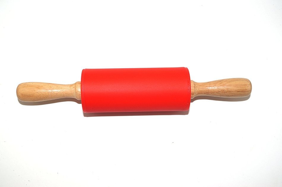 Remeel Silicone Rolling Pin Non-stick Surface Wooden Handle (Kid, Blue) N5