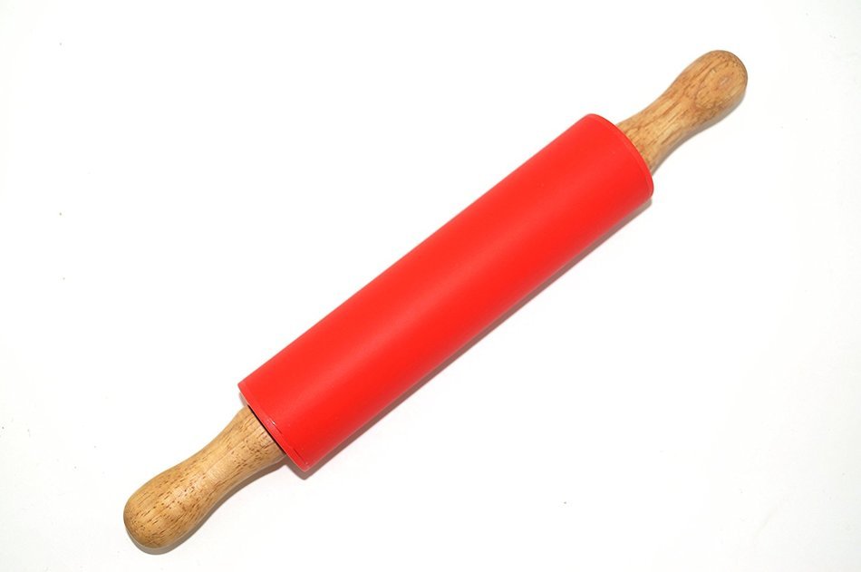 Remeel Silicone Rolling Pin Non-stick Surface Wooden Handle (Kid, Blue) N13