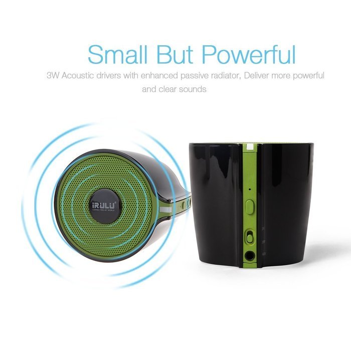 iRULU Portable Mini Wireless Bluetooth Speaker Built-in Microphone Black N3
