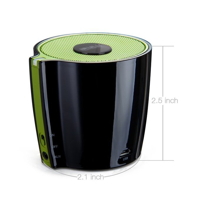iRULU Portable Mini Wireless Bluetooth Speaker Built-in Microphone Black N6