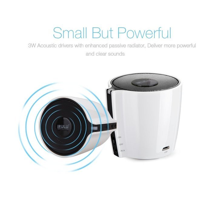 iRULU Portable Mini Wireless Bluetooth Speaker Built-in Microphone Black N12