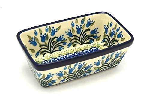 Polish Pottery Baker - Mini Loaf Pan - Blue Bells