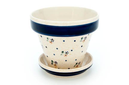 Polish Pottery Country Meadow Medium Flower Pot