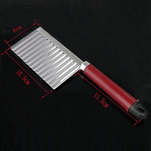 Generic Stainless Steel Potato Chip Vegetable Crinkle Wavy Cutter Blade Slicer N5