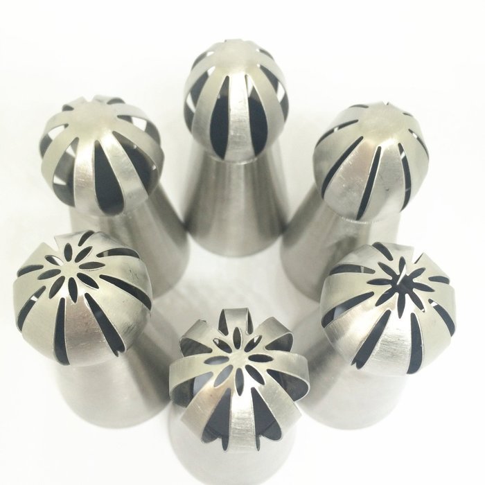 Joinor NEW Version 6pcs Set Sphere Ball Tips Russian Icing Piping Nozzles Tips Pastry Cake Fondant Cupcake Buttercream... N2