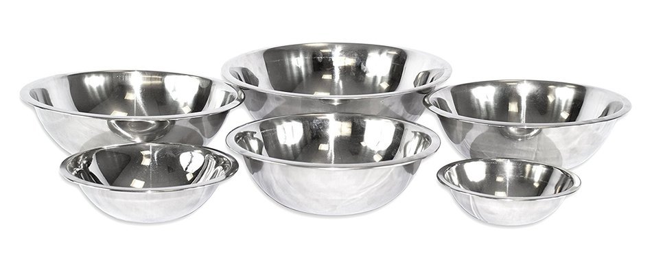 2dayShip Stainless Steel Mixing Bowl Set of 6 - Mirror Finish - 3/4, 1 1/2, 3, 4, 5, and 8 Qt.