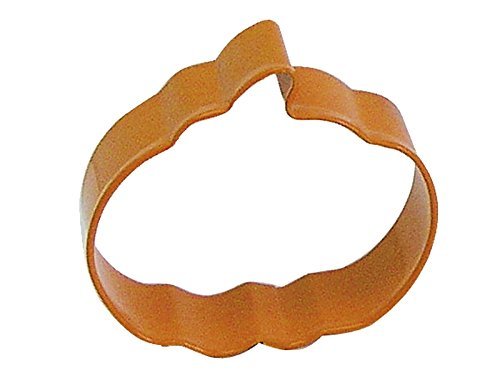 R&M Pumpkin Cookie Cutter with Brightly Colored Durable Baked-on Polyresin Finish, 3-Inch, Orange