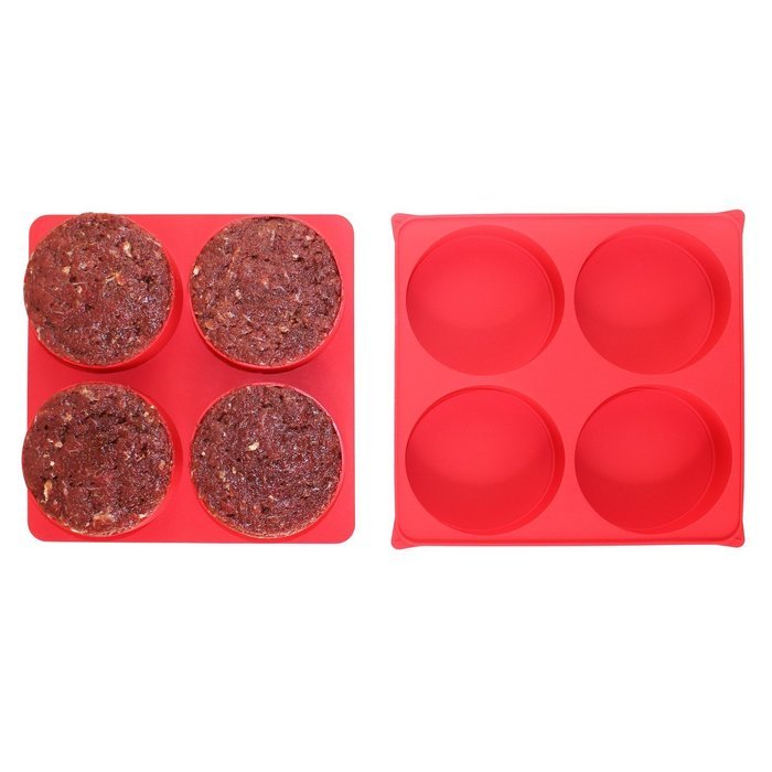 Silicone Burger Master 4 in 1 - Stuffed Burger Press Patty Maker Non-stick Freezer Storage Container, Circular... N3