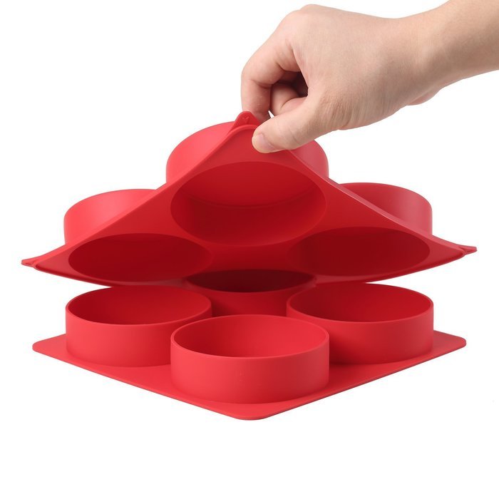 Silicone Burger Master 4 in 1 - Stuffed Burger Press Patty Maker Non-stick Freezer Storage Container, Circular... N9
