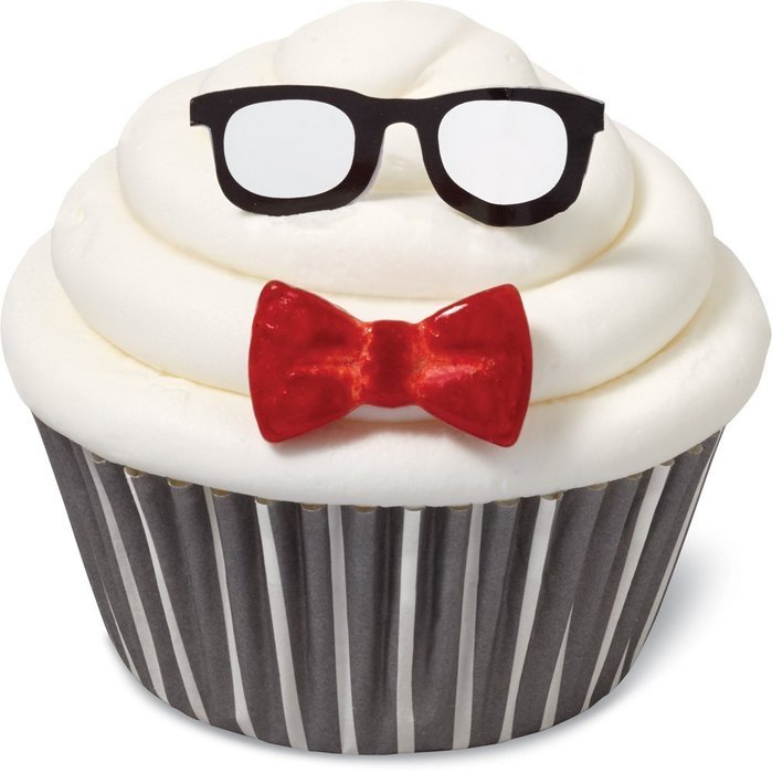 Wilton 415-2327 24 Count Nerdy Glasses Cupcake Decorating Kit, Assorted