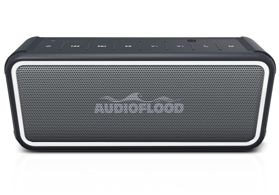 AudioFlood Gray Poolside Waterproof Bluetooth 10 Watt Speaker and Powerbank