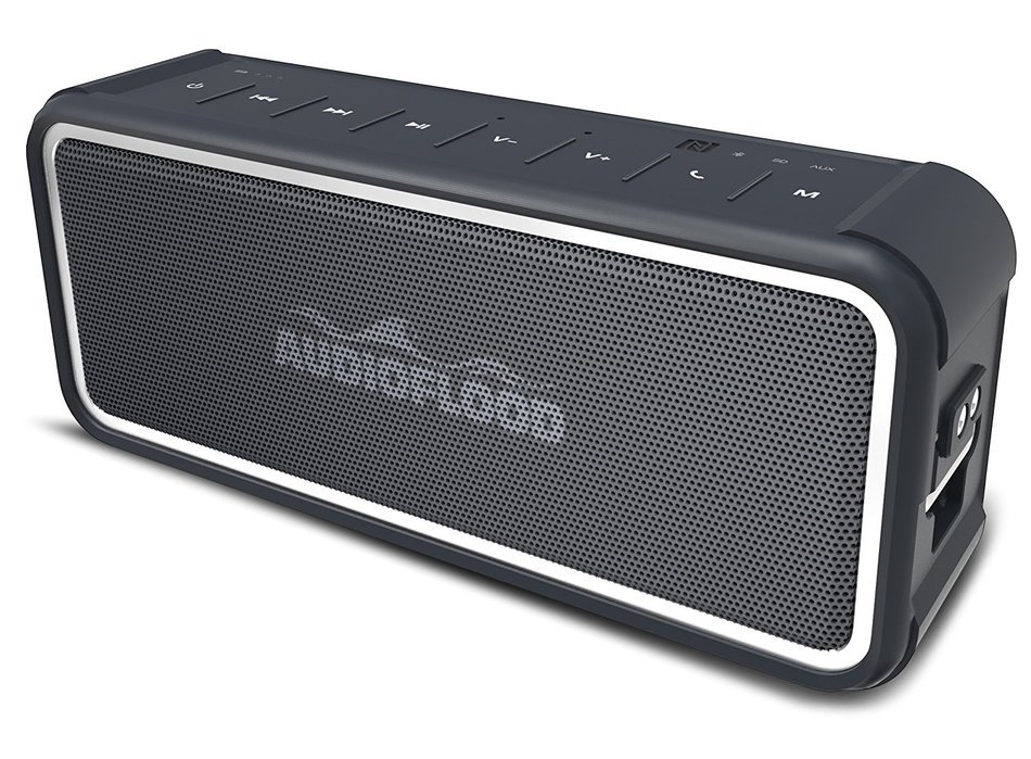 AudioFlood Gray Poolside Waterproof Bluetooth 10 Watt Speaker and Powerbank N3