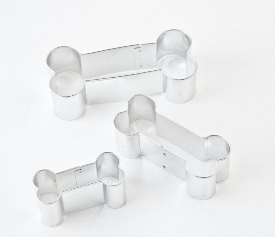 Fox Run 3 pc Dog Bones Stainless Steel Cookie Cutter Set - Biscuit Pastry Mold