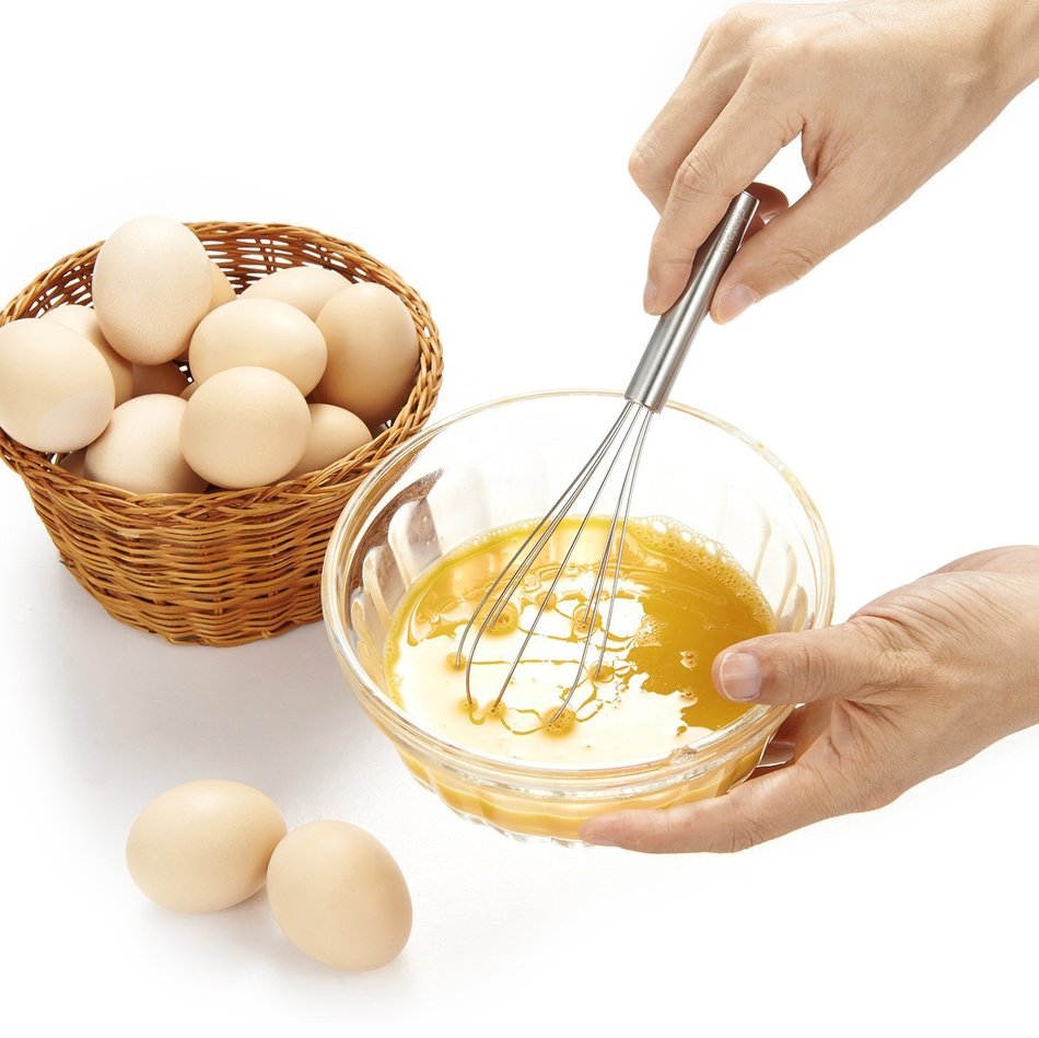 Chefaith 12" Food-Grade Silicone Wired Balloon Whisk [Wooden Handle for Nice Grip] + 3" Mini Whisk as Bonus -... N7