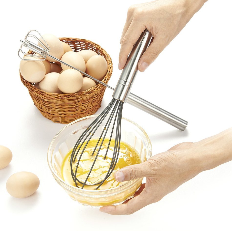 Chefaith 12" Food-Grade Silicone Wired Balloon Whisk [Wooden Handle for Nice Grip] + 3" Mini Whisk as Bonus -... N11