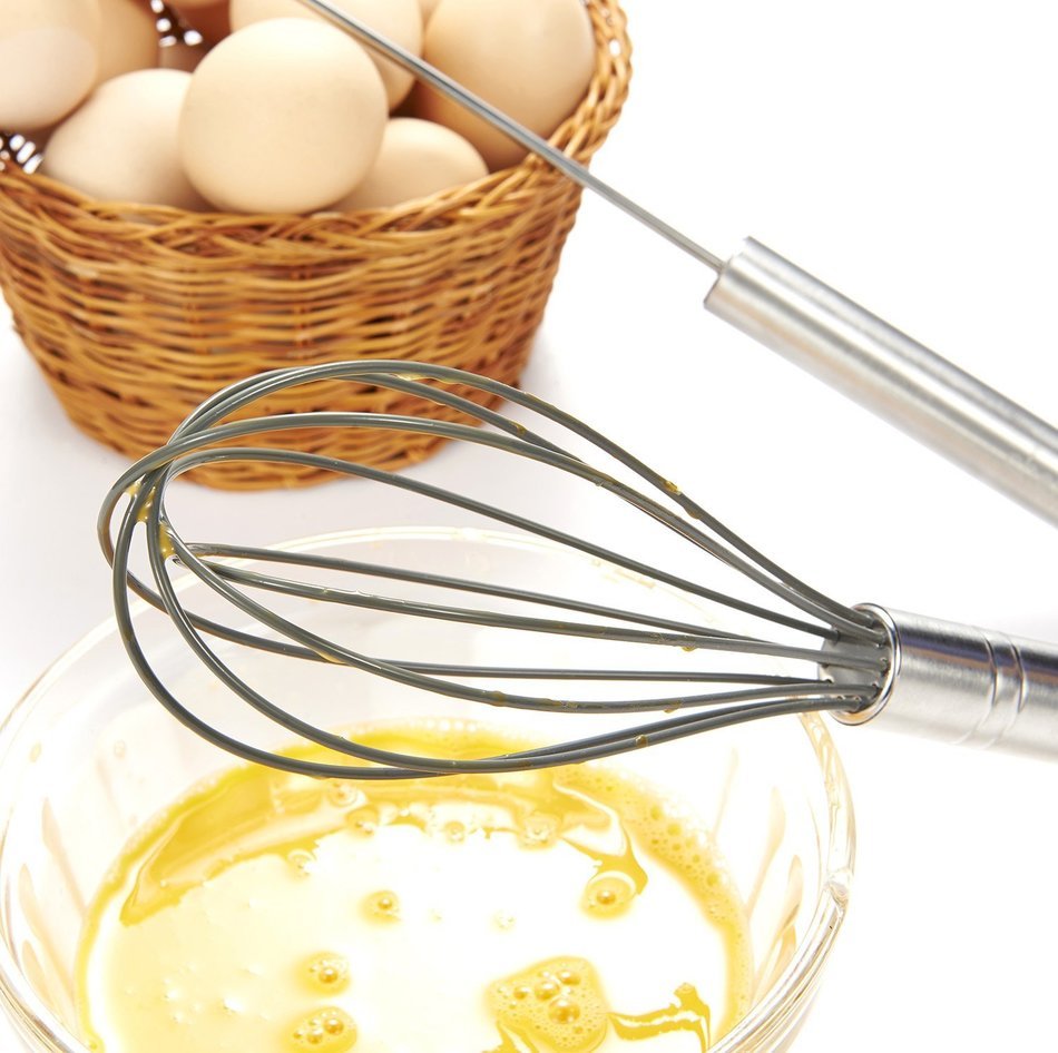 Chefaith 12" Food-Grade Silicone Wired Balloon Whisk [Wooden Handle for Nice Grip] + 3" Mini Whisk as Bonus -... N12