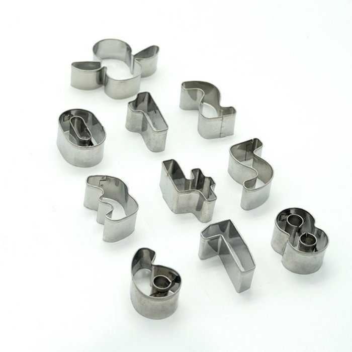 Number Cookie Cutter Set, 10 Pcs Stainless Steel Cookie Cutter Mold Tool, Craft Cutters