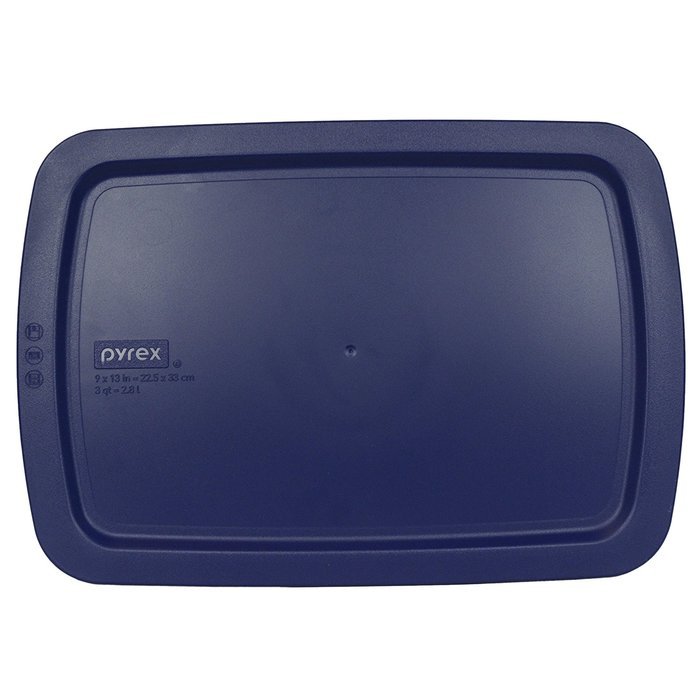 Pyrex C-233-PC Easy Grab Blue Rectangle Plastic Lid for 9" X 13" Oblong Baking Dish (2 Pack) N2